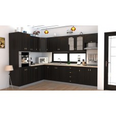 Bucatarie Zebra wenge / Fronturi MDF wenge mustata - Varianta 4